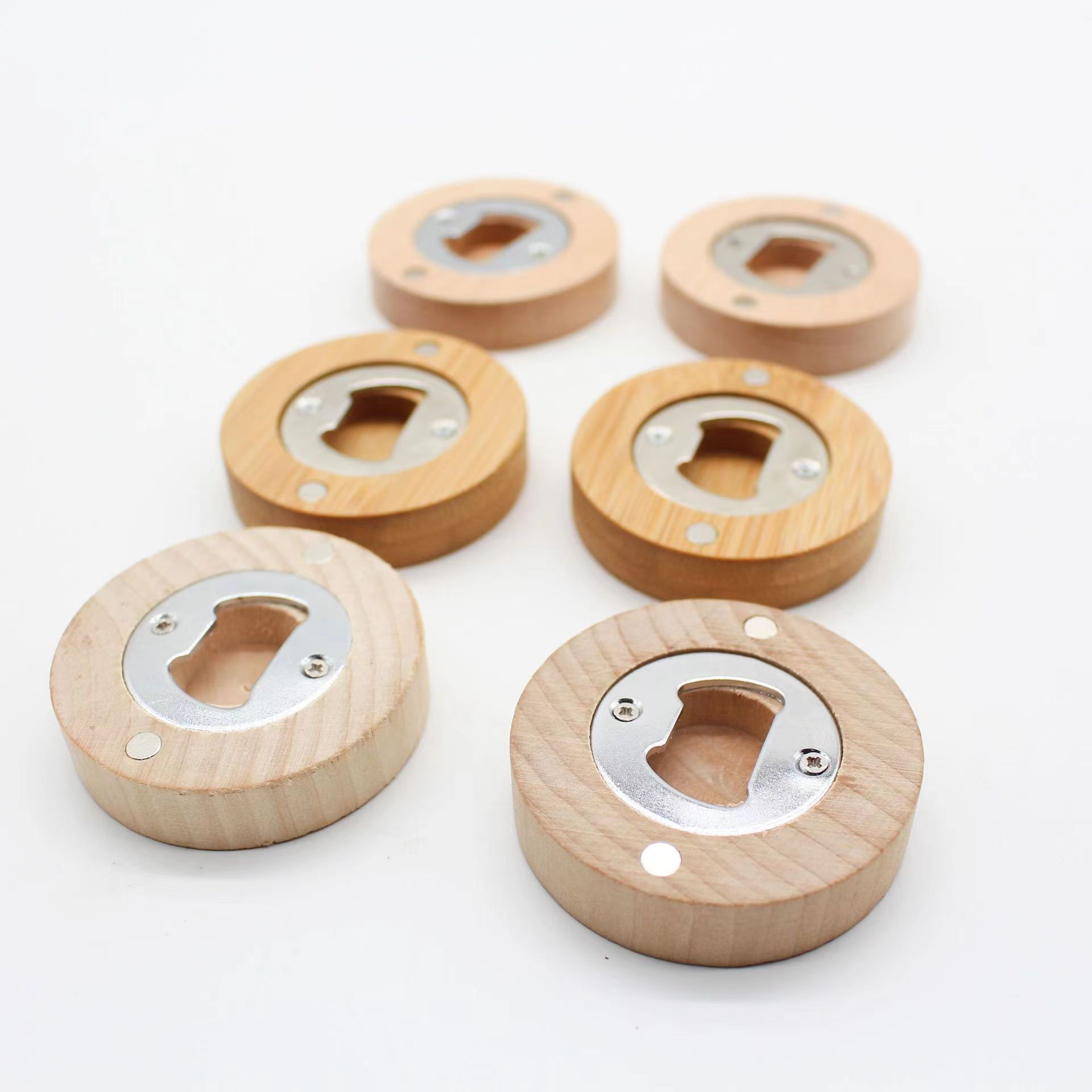 Custom wooden magnetic bottle opener.