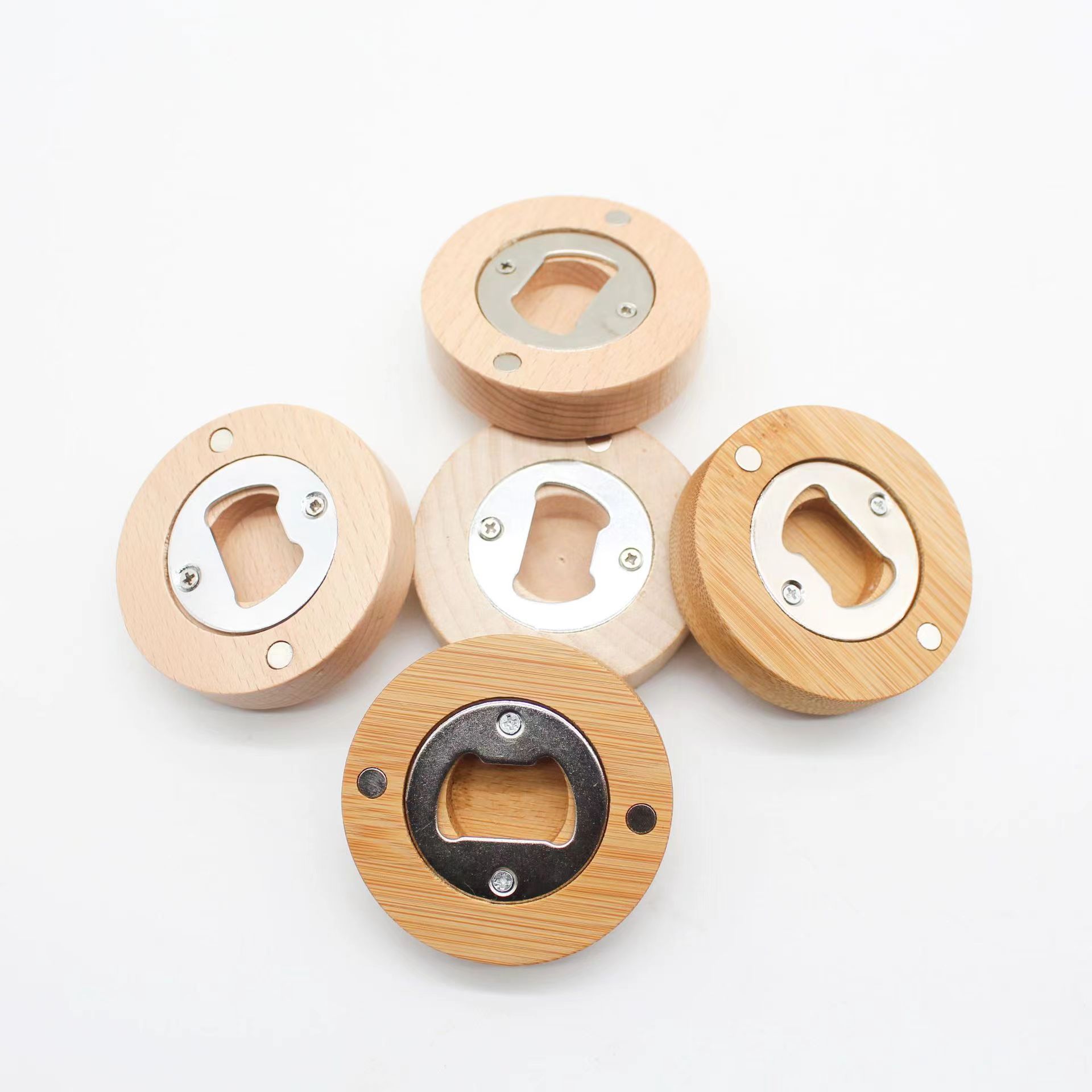 Custom wooden magnetic bottle opener.